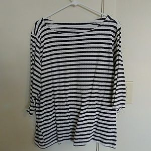 3x St Johns Bay navy/white stripe top 3/4 sleeves!